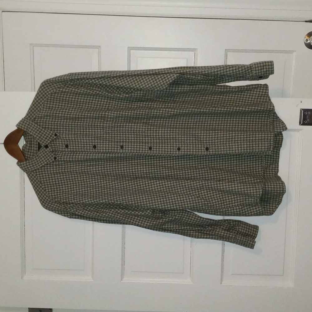 Banana republic men's long sleeve shirt size XL green check